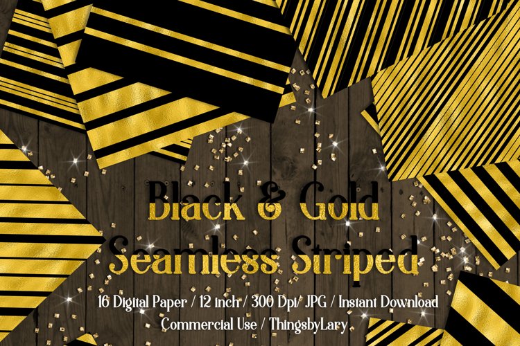 Black And Gold Digital Paper Image 17