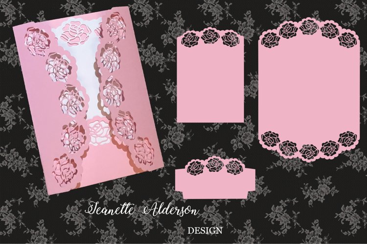 SVG May Roses Gatefold Card Cutting File example image 1