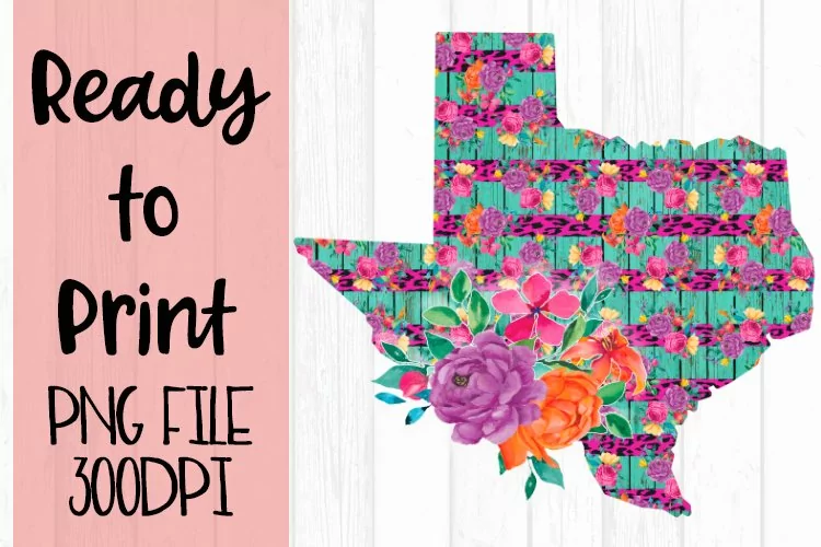 Bright Funky Texas Ready to Print