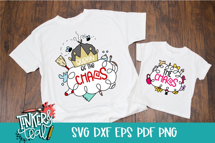 Queen Of the Chaos SVG Mom Trio example image 1