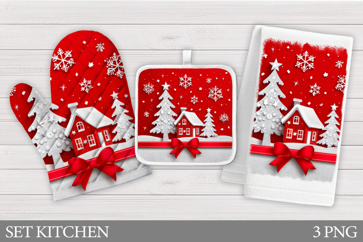 Christmas Oven Mitt Design. Christmas Square Pot Holder