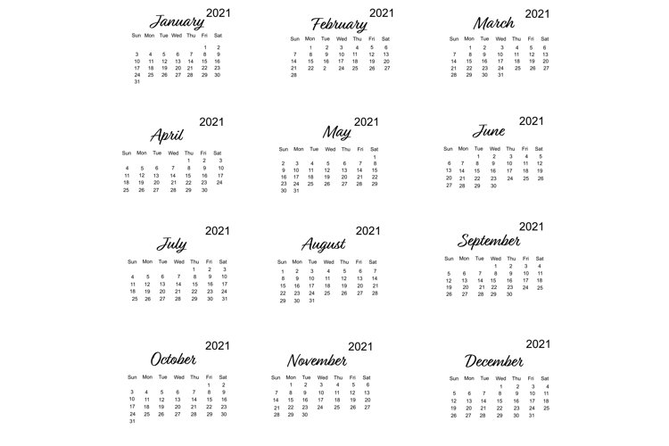 Download Calendar 2021 Vector With Minimalistic Design 807841 Illustrations Design Bundles