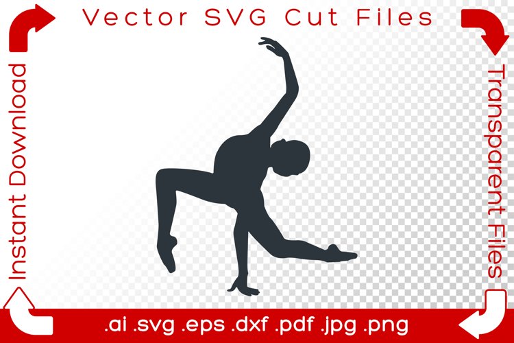 Woman Acrobat SVG Yoga Gymnast Silhouette Dancer Cut Files example image 1