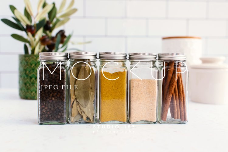 Spice Jar Mockup, Glass Jar Mockup, Stock Photo, JPEG example image 1