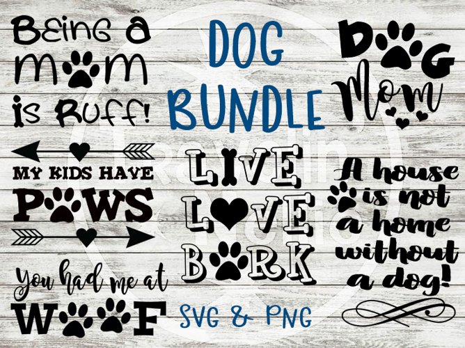Dog SVG Bundle Dog Mom Live Love Bark Funny Dog Quote Saying example image 1