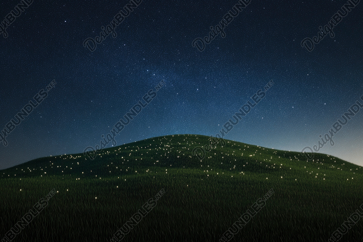 Night Green Hills Background Wallpaper