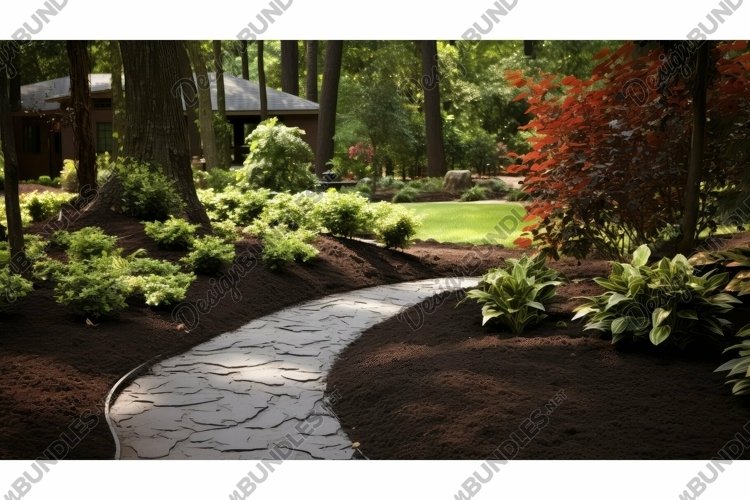 pathway dark brown mulch example image 1