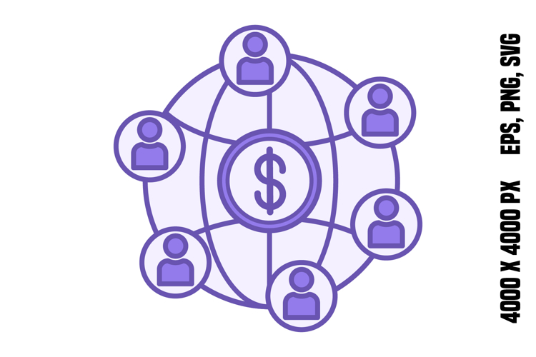 Colored Financial Network Icon