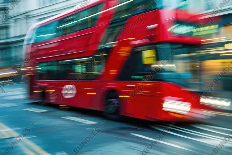Motion Double Decker Bus Background Wallpaper