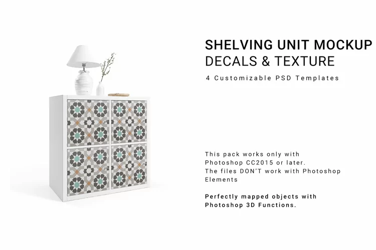 Shelving Unit Decals and Texture Mockup