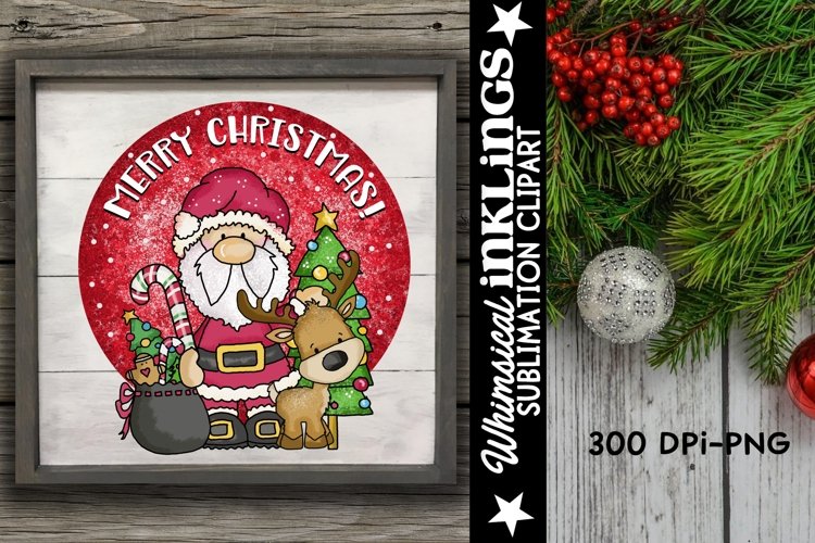 Merry Christmas Santa Sublimation Clipart example image 1