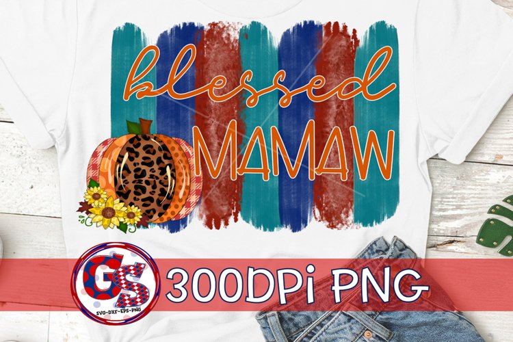 Blessed Mamaw PNG for Sublimation | Fall PNG Autumn PNG example image 1
