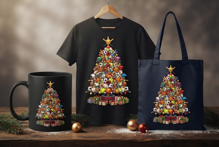Sports Christmas Tree Holiday Design