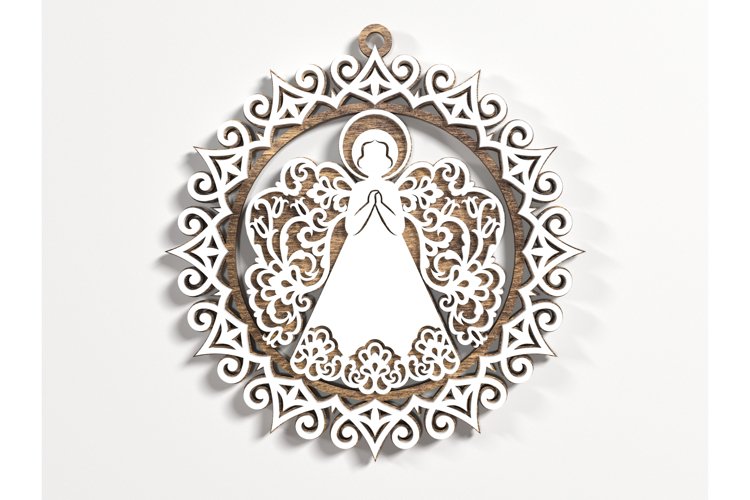 5 layer Christmas tree ornament Angel laser cut file (1047980) | Laser