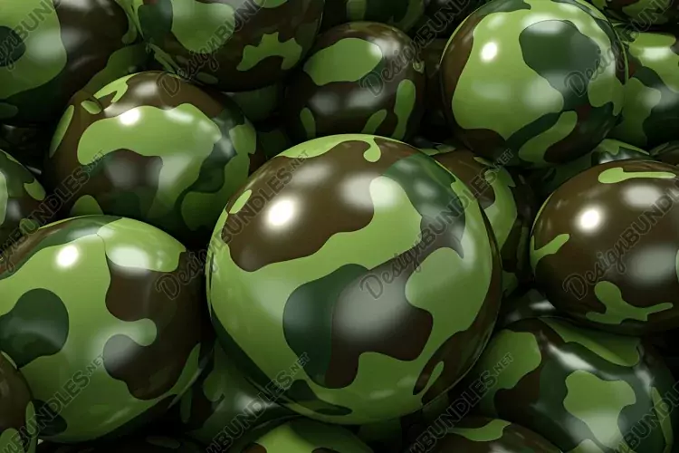 3D Camouflage Balls Background