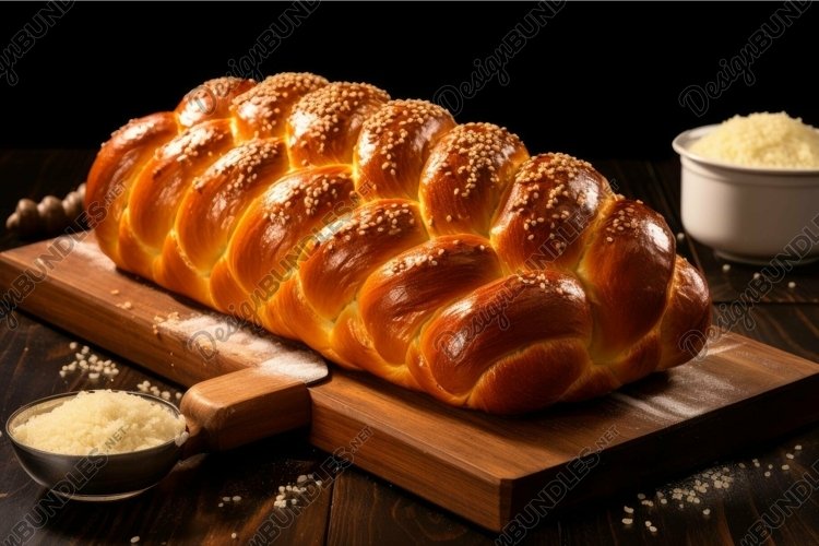 Symbolic Traditional challah bread. Generate Ai