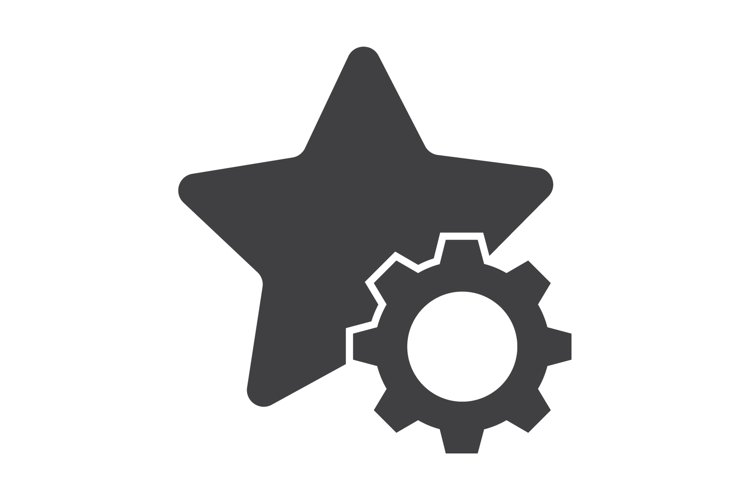 star with setting icon concept. flat design style icon example image 1