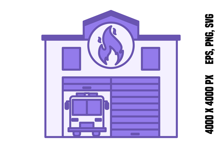 Colored Fire Station Icon