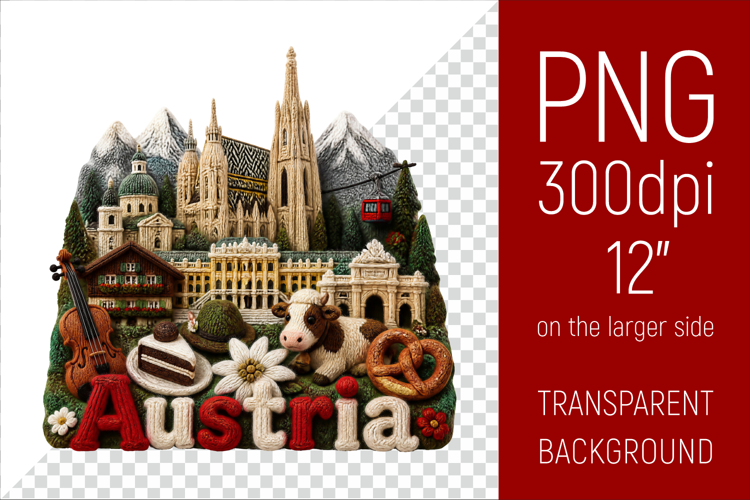 Austria Travel Landmark | National Culture Illustration