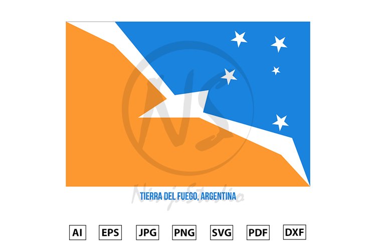 Tierra Del Fuego Flag Vector. Flag of Argentina Provinces example image 1