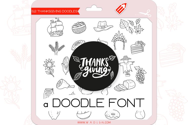 Thanksgiving Doodles - Dingbats Font example image 1