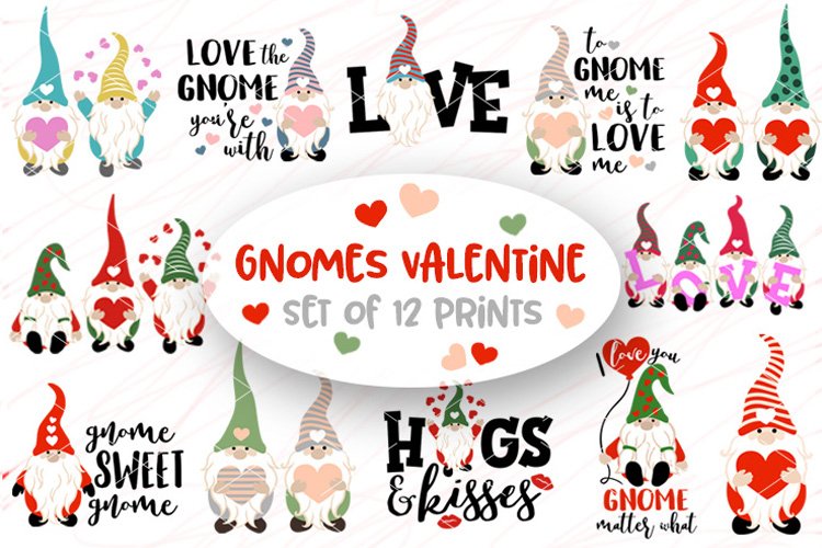 Bundle Valentines day Gnomes svg Love sign Gnomies Heart png example image 1
