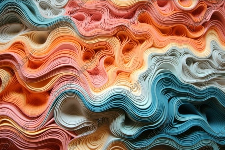Vibrant 3d render of wavy lines with a multicolor gradient