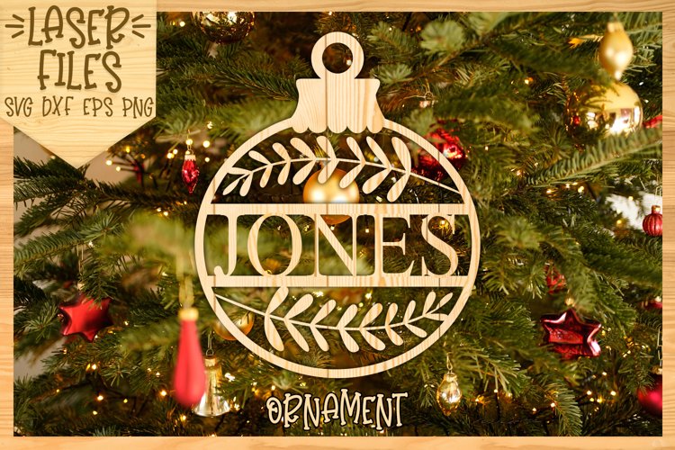 Wreath Name Ornament for Laser Crafts