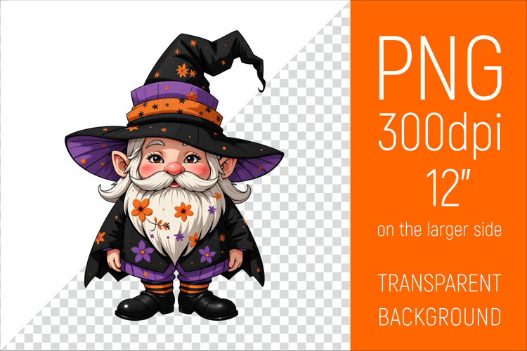 Halloween Gnome Clipart |Halloween Party Design example image 1