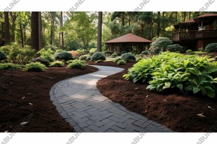 ground dark brown mulch example image 1
