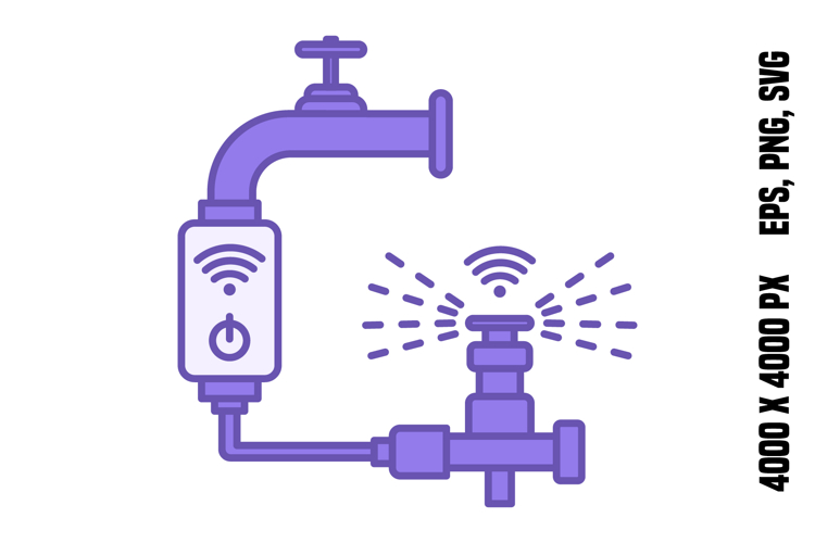 Purple Smart Irrigation Valve Icon