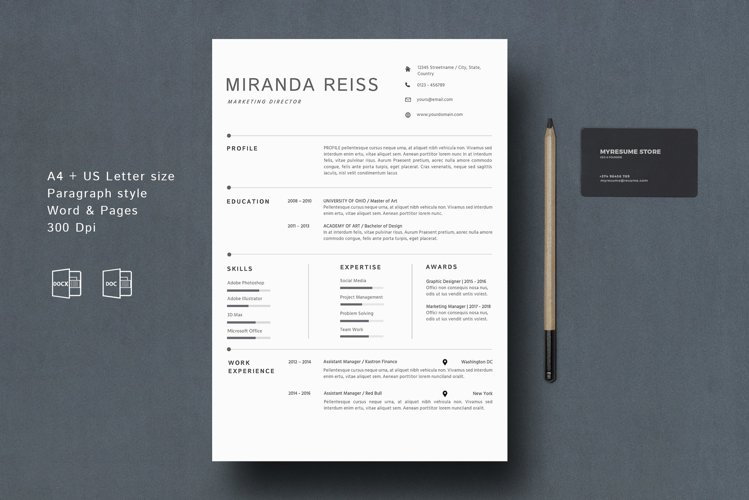 Modern Resume Template Google Docs MAC Pages example image 1