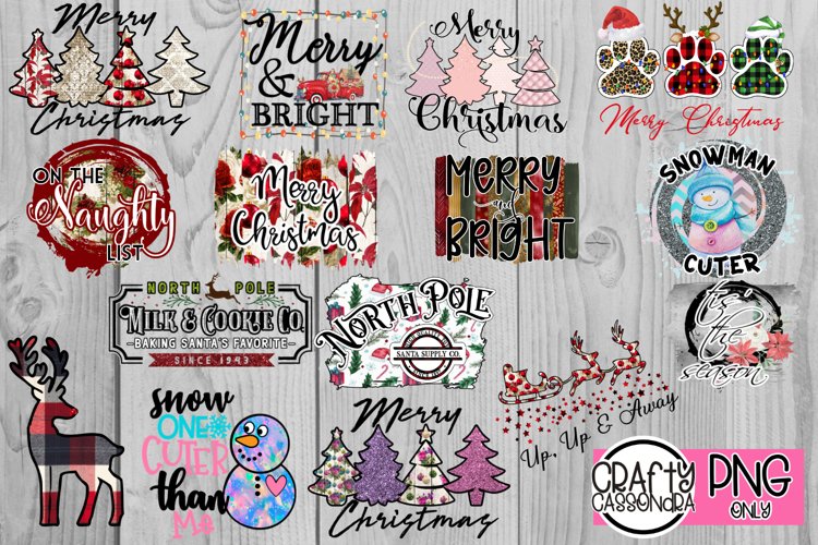 Christmas sublimation bundle. Printable holiday images example image 1