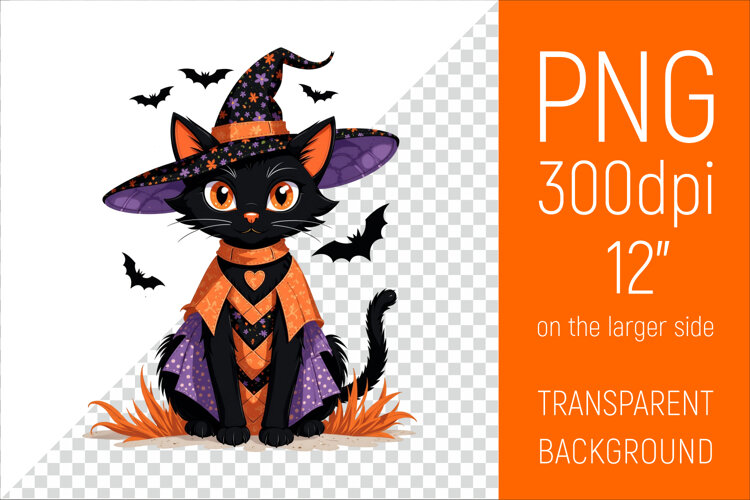 Halloween Black Cat Clipart |Halloween Party Design example image 1