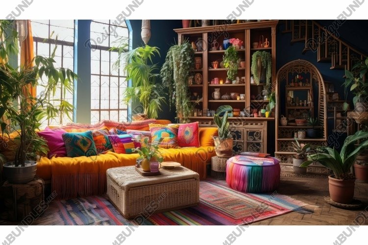 vibrant bohemian interior