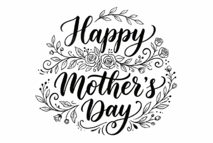 Watercolor lettering Happy Mothers Day