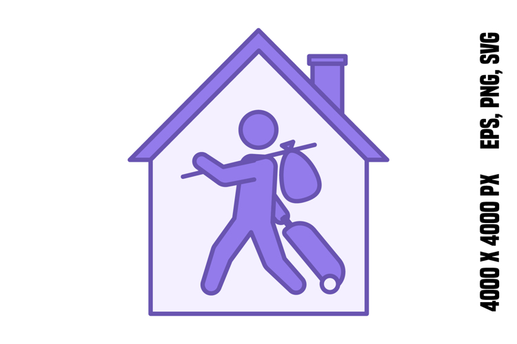 Colored Refugee Shelter Icon