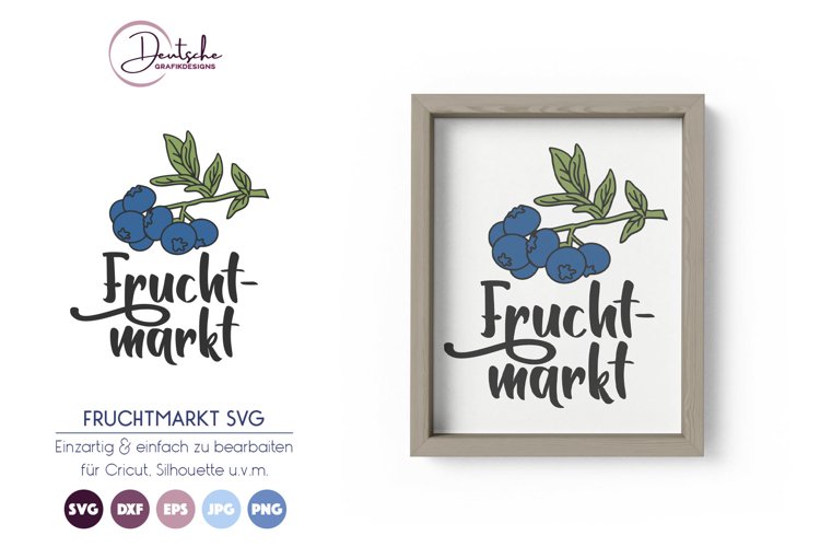 Fruchtmarkt SVG | Blaubeeren SVG | Schild SVG example image 1