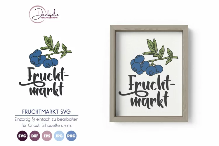 Fruchtmarkt SVG | Blaubeeren SVG | Schild SVG