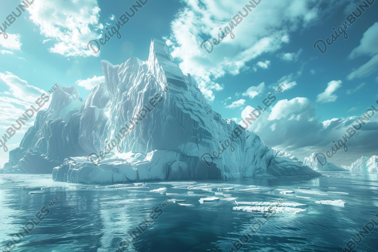 Majestic Iceberg Floating Background Wallpaper
