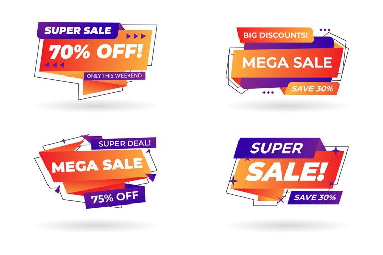 Sale Banners Origami Style