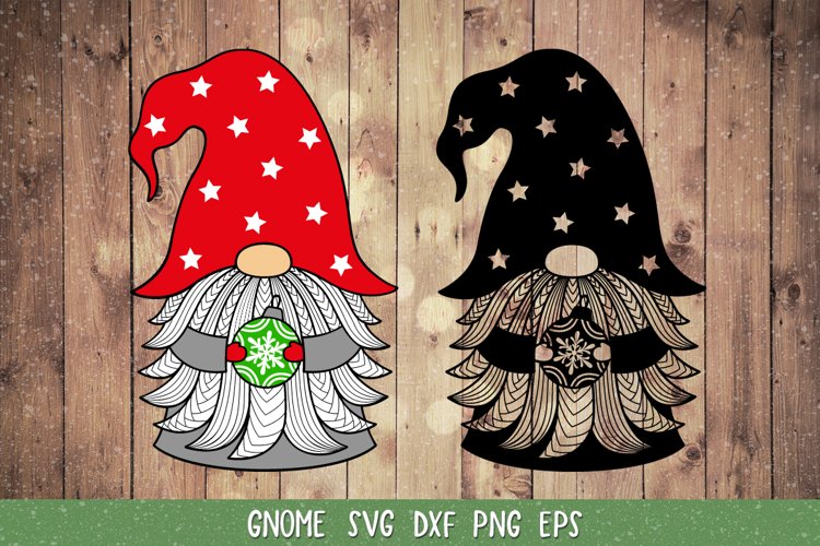 Gnome Christmas SVG,DXF,Christmas Gnome Clipart,Cut file SVG example image 1