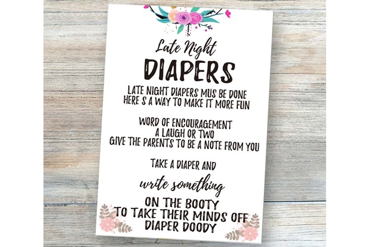 Download Baby Shower Invitation Late Night Diapers Instant Download 571252 Card And Invites Design Bundles