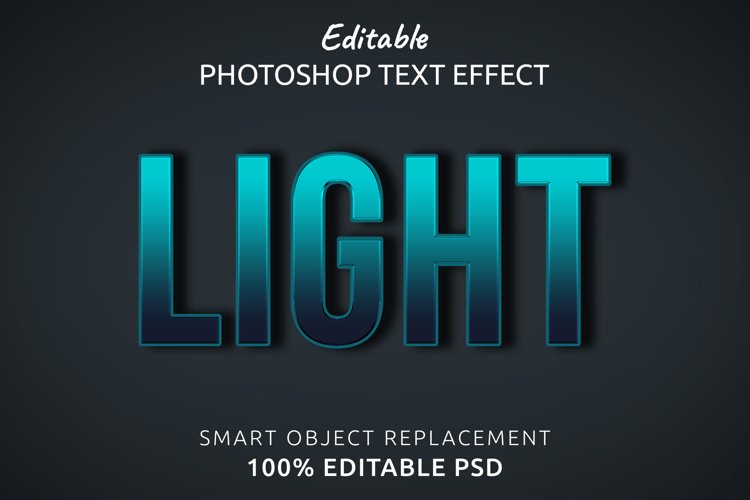 Light Editable Photoshop Text Style Effect example image 1