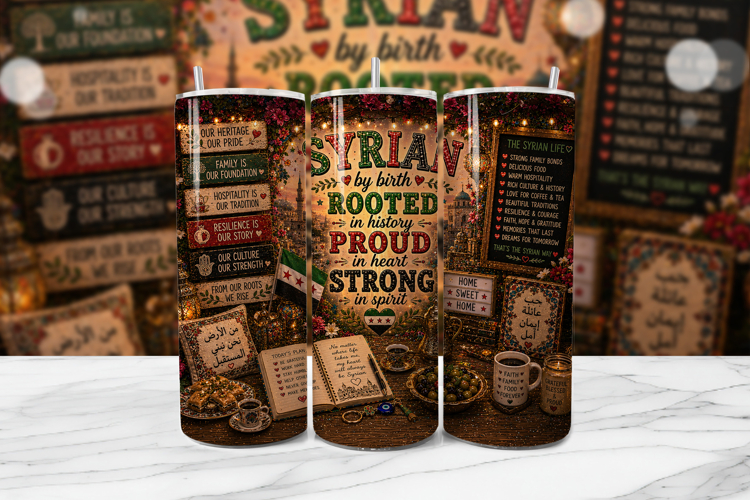 Syrian Heritage Pride Tumbler Wrap PNG