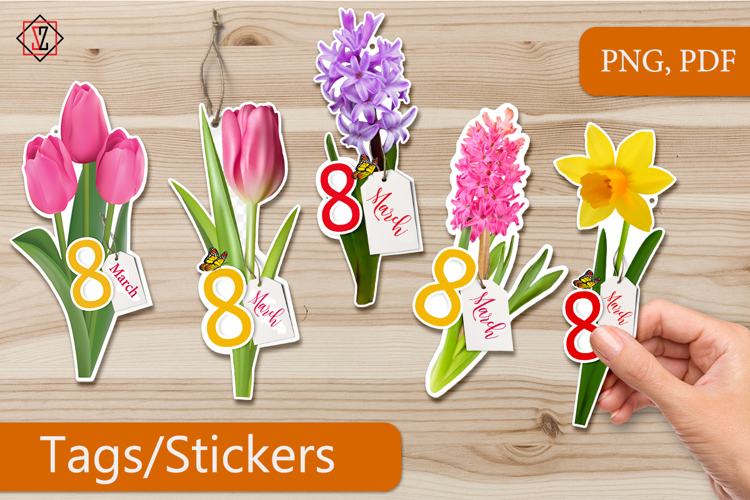 Tags/Stickers/Flowers/8March.