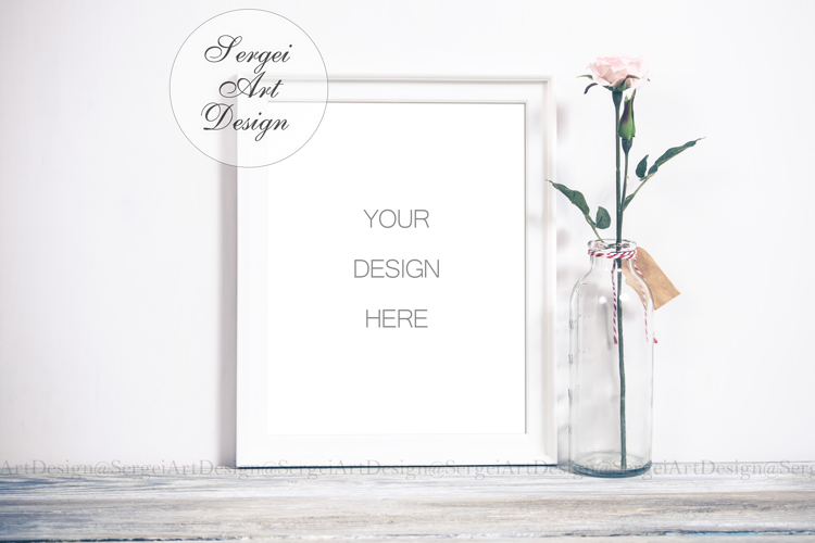 8x10 Vintage Frame Mockup, Styled Real Frame Mock Up,PSD PNG example image 1