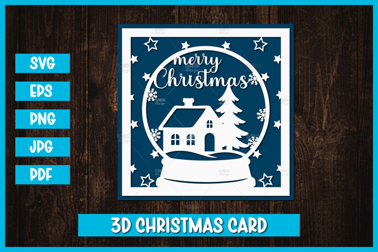 Christmas Greeting Paper Cut Card I Christmas Card SVG