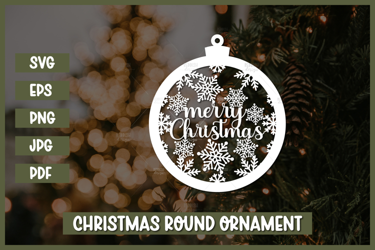 Round Christmas Ornament Svg Image 4