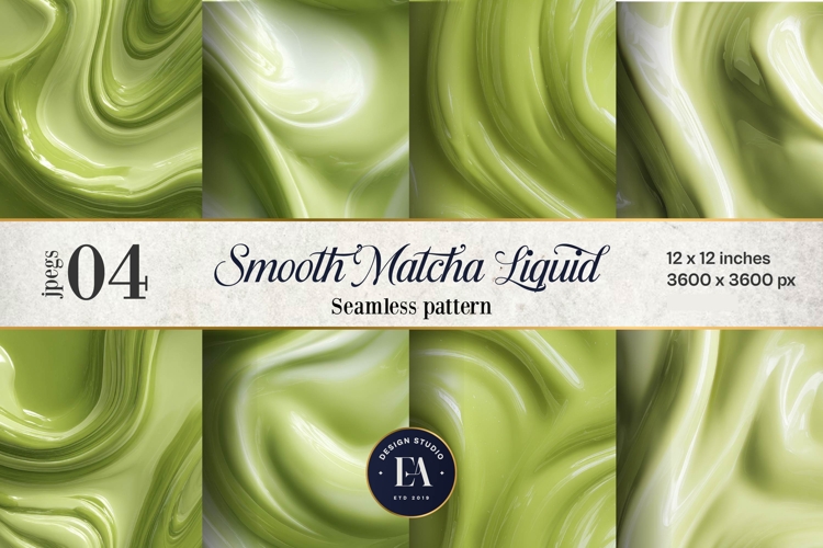 Matcha Liquid Marble, Green Abstract Swirl Digital Paper